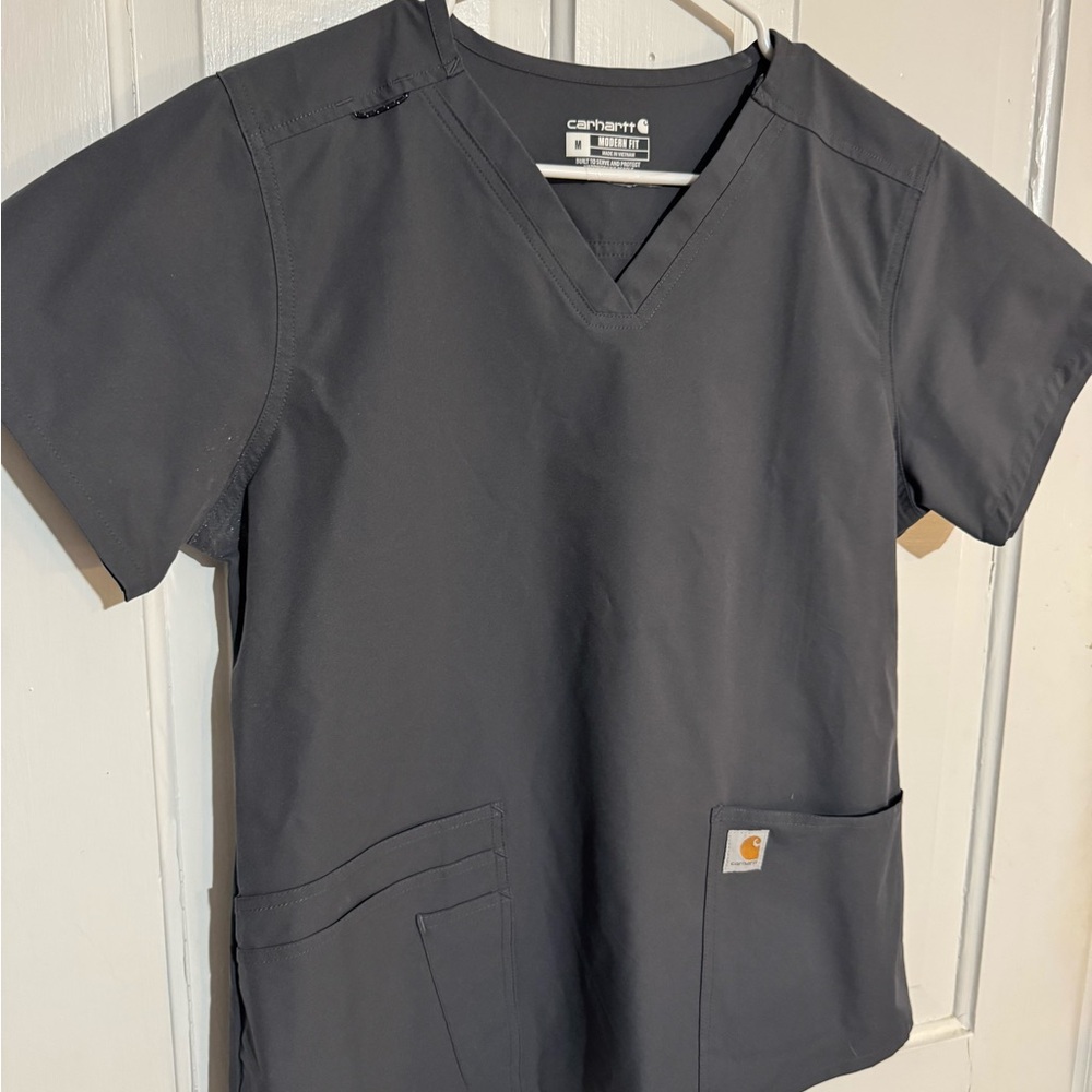 Carhartt Charcoal V-Neck Scrub top